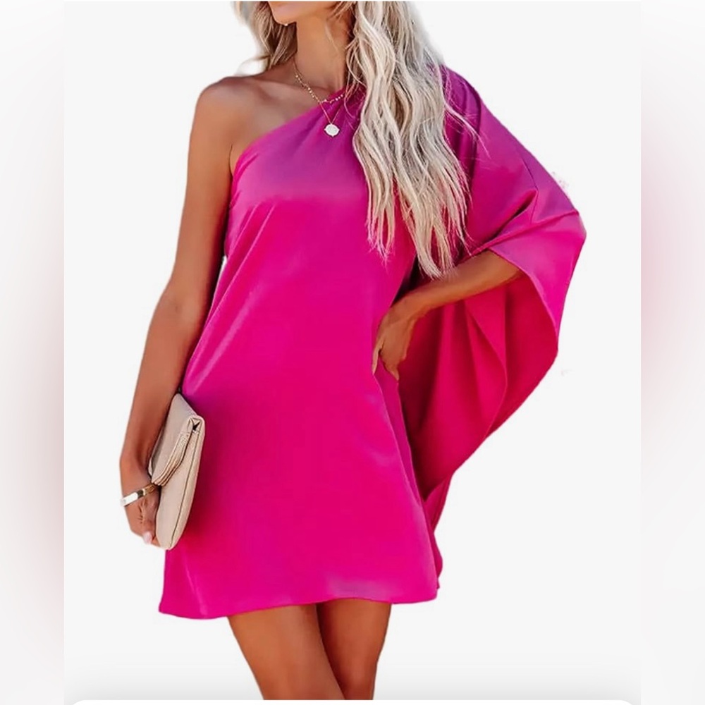 XXL Pink one shoulder dress